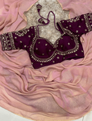 Space Silk Saree with Stitched Blouse