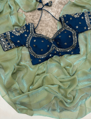 Space Silk Saree with Stitched Blouse